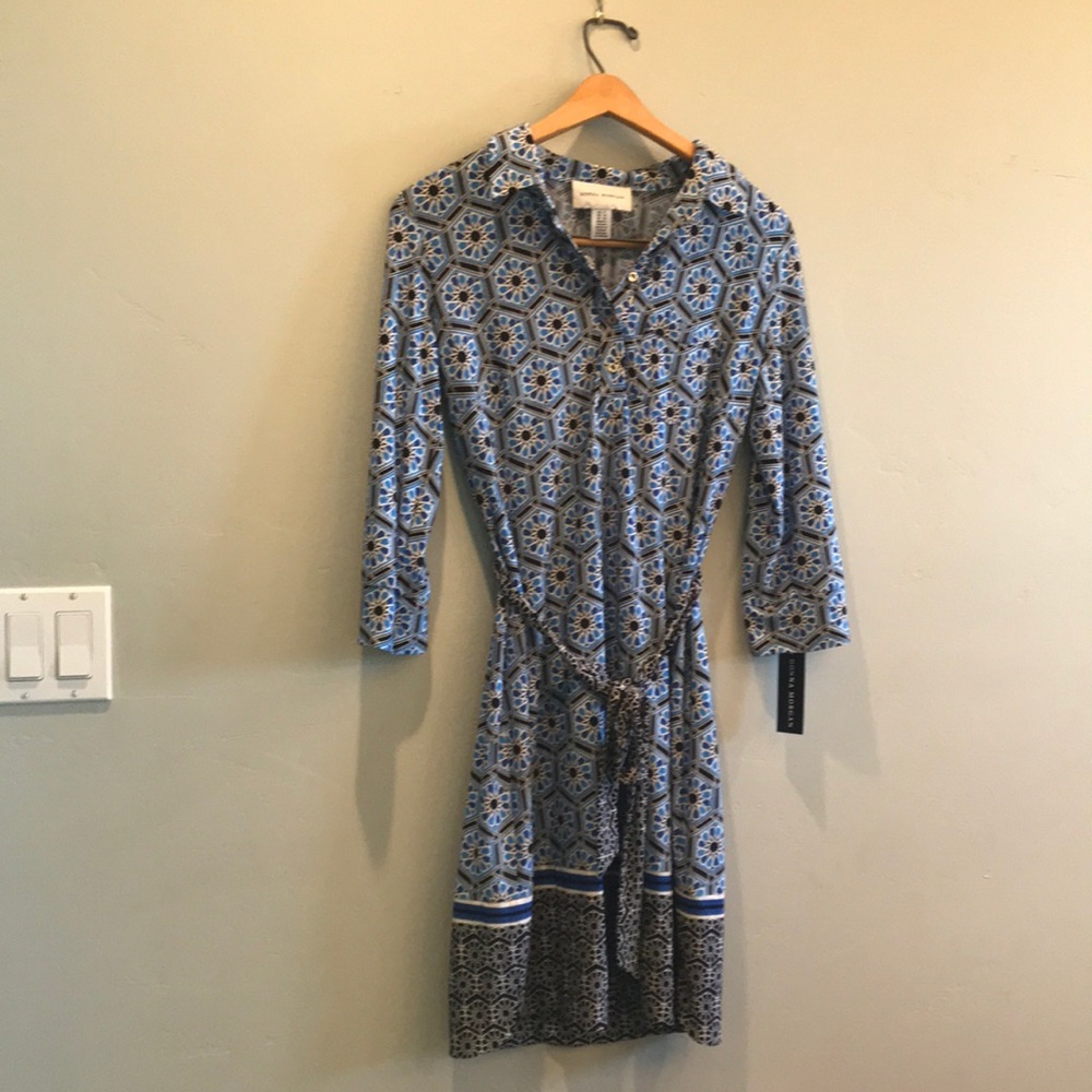 NOT FOR SALE DONNA MORGAN BORDER PRINT JERSEY SHIRTDRESS SIZE 6